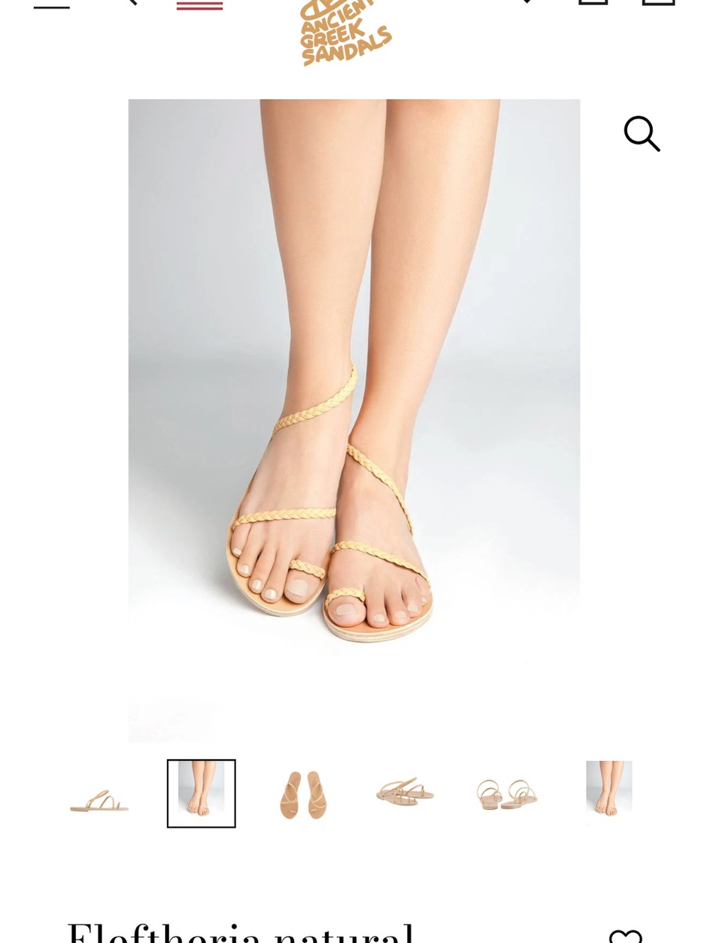 Ancient Greek Sandals Eleftheria Braided Leather Sandal — Natural